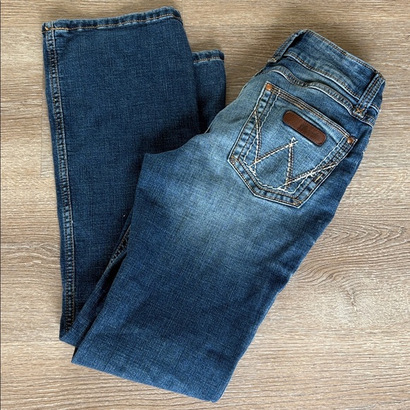 Wrangler Women’s Bootcut Jeans Size 3×32 Blue Denim Stretch Mid Rise 09MWZMS - Picture 1 of 12